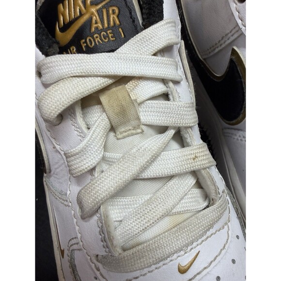 Nike Air Force 1 '07 LV8 Double Swish White/black/gold Colorway 4Y, Womens 5.5 - Picture 11 of 13